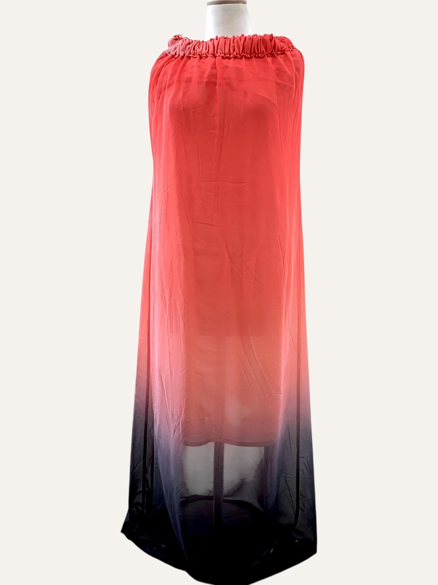 Ombré Sheer Strapless Maxi Dress