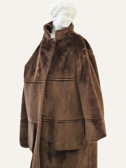 Faux Shearling Long Coat