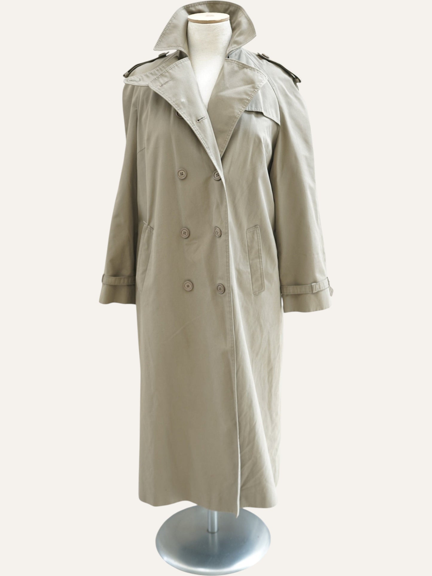 Golden Gate Double-Breasted Khaki Maxi Trench
