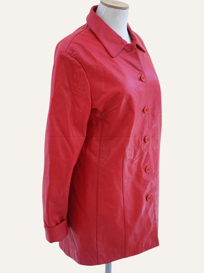 Leonardo Da Vinci Red Leather Coat