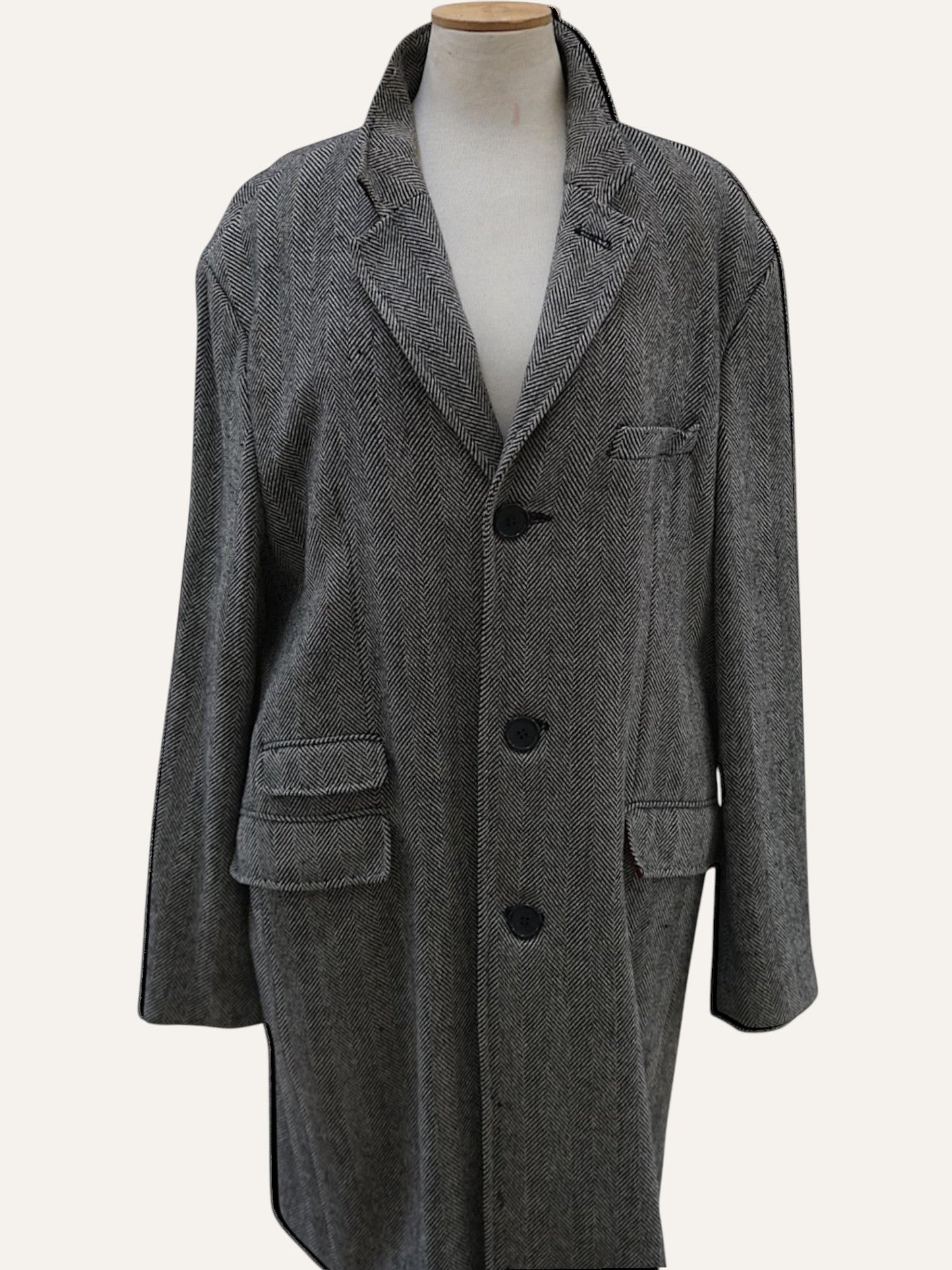 Vintage Wool Herringbone Coat