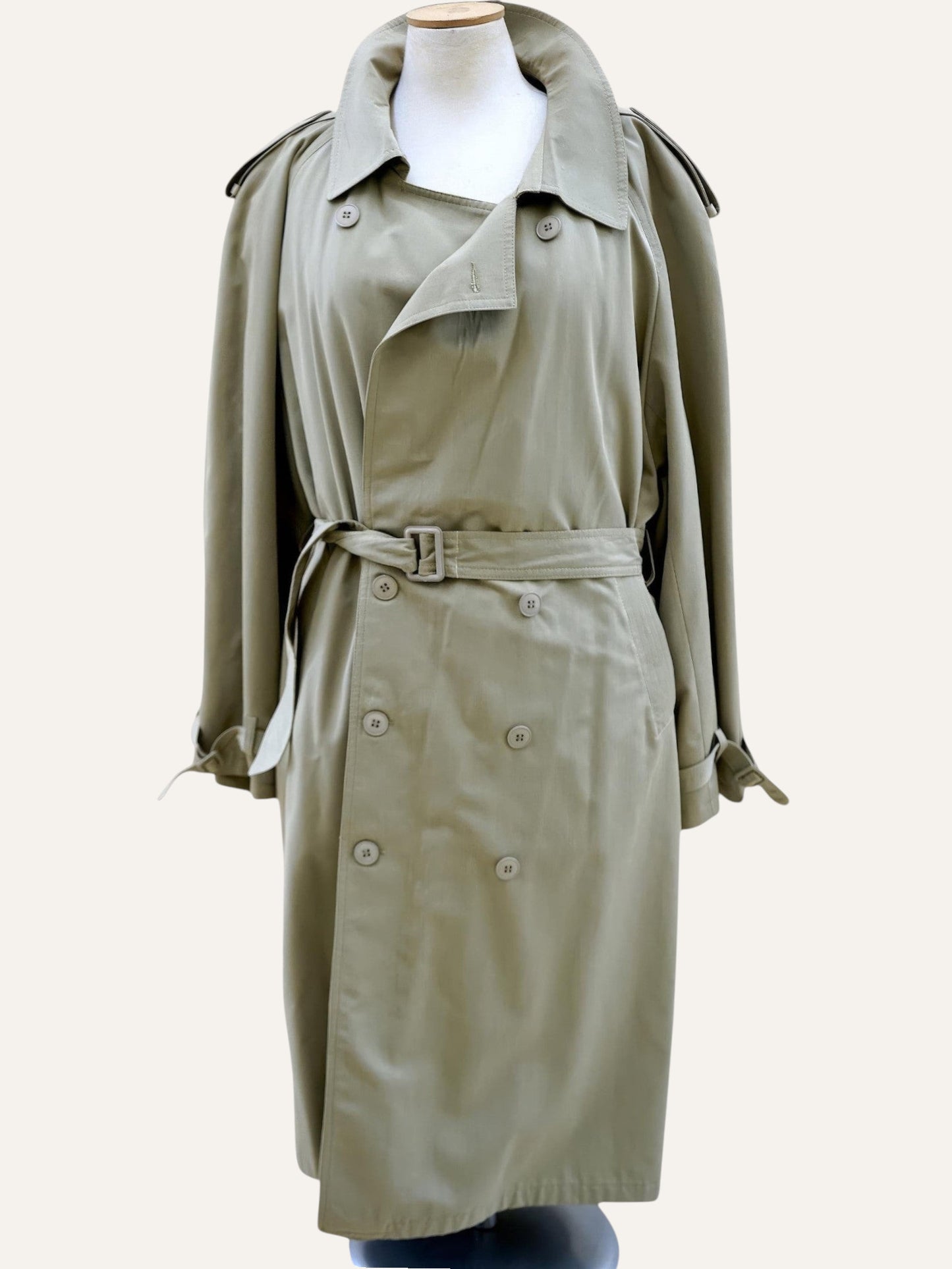 Wrap Raglan Trench Coat in Sage