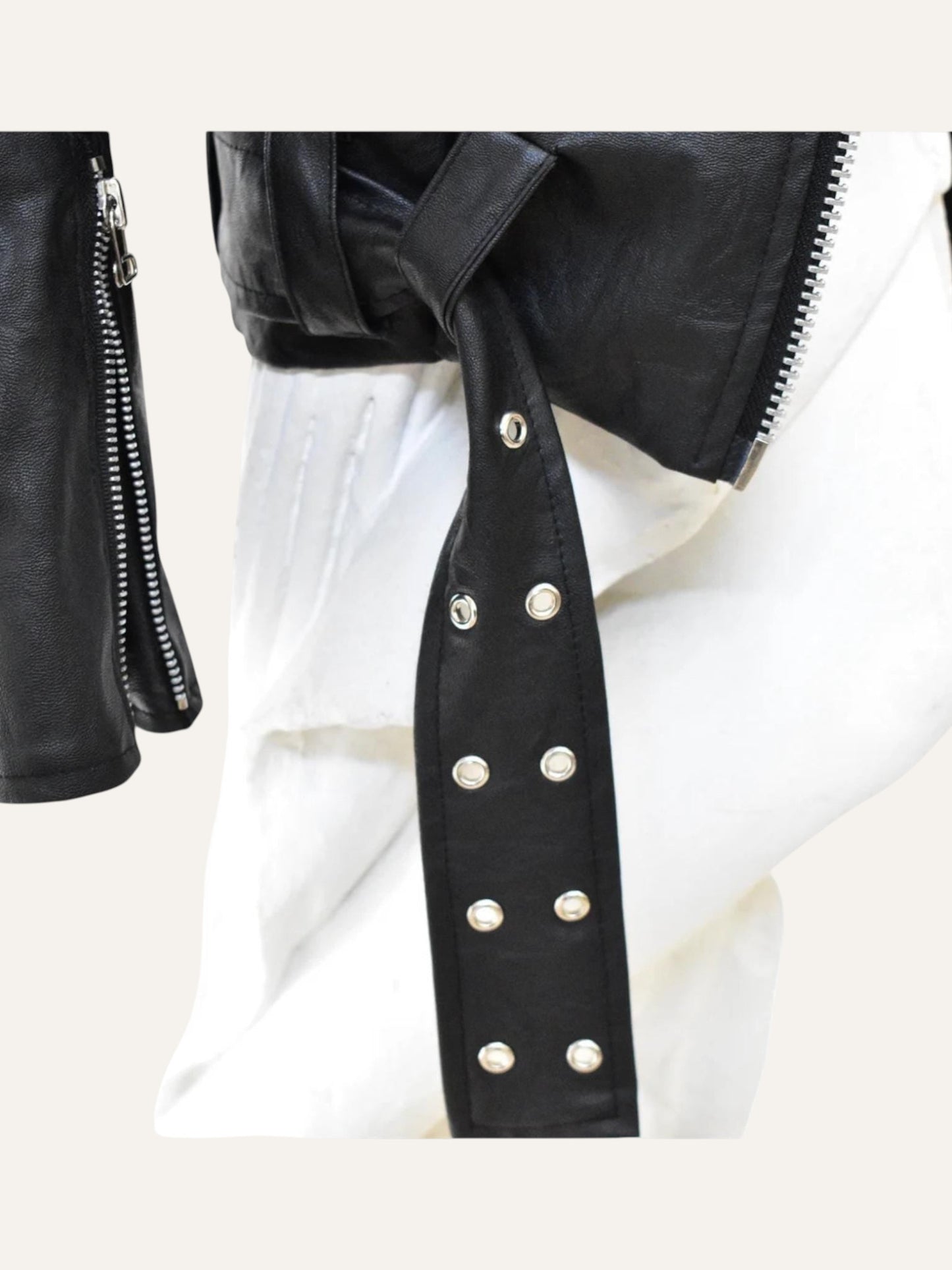 Attachment Biker Leather Jacket