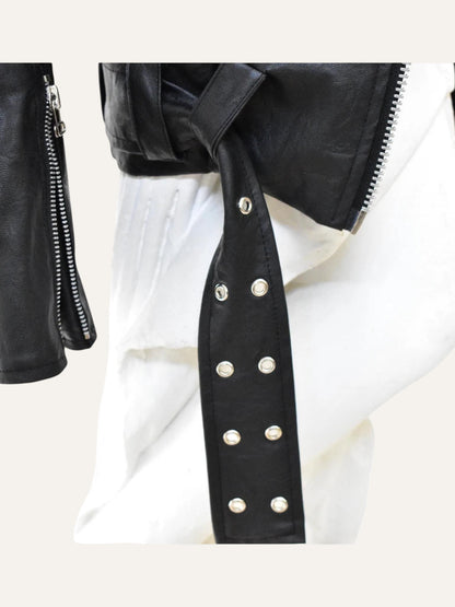 Attachment Biker Leather Jacket