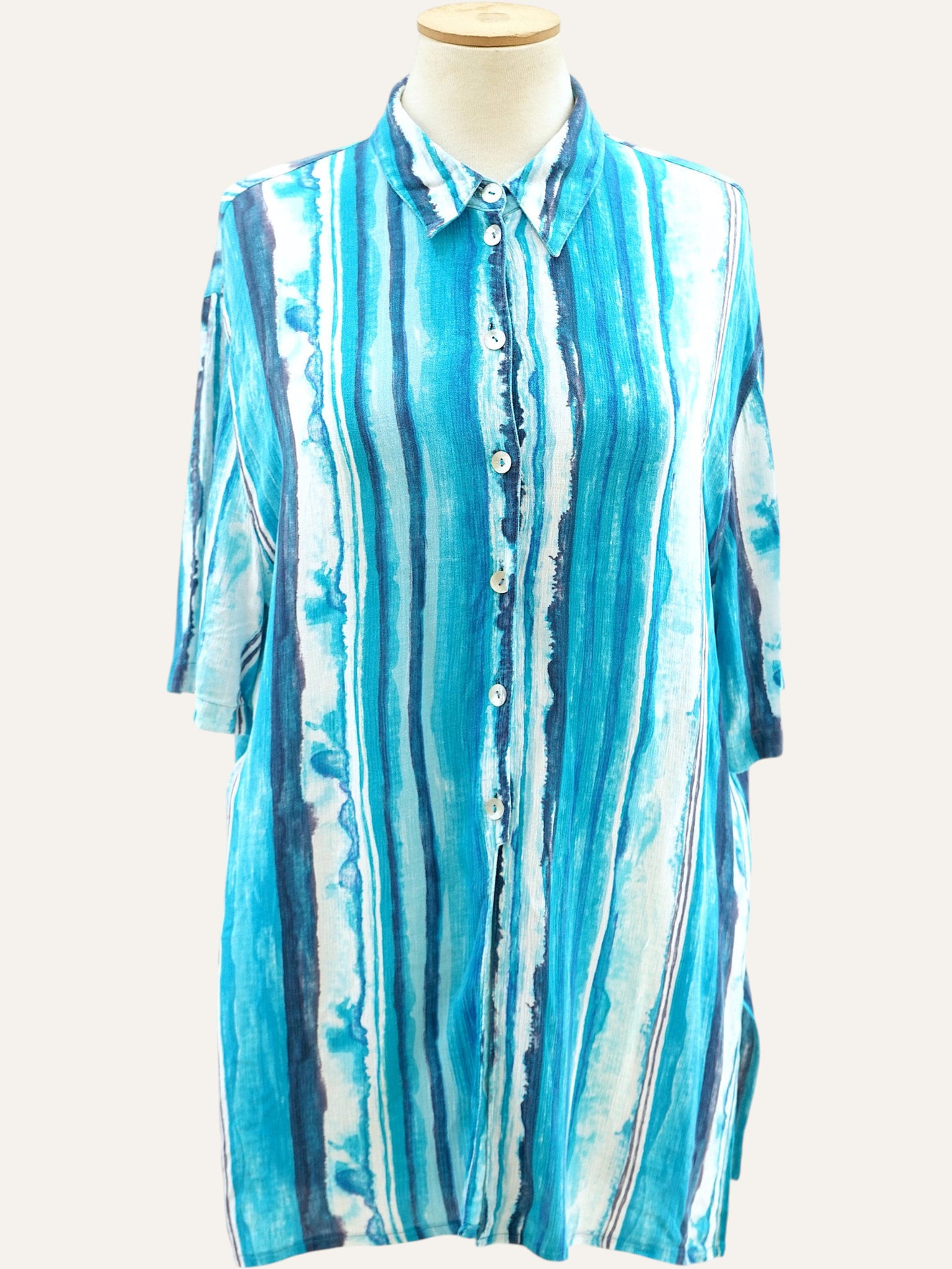 Aqua Summer Blouse