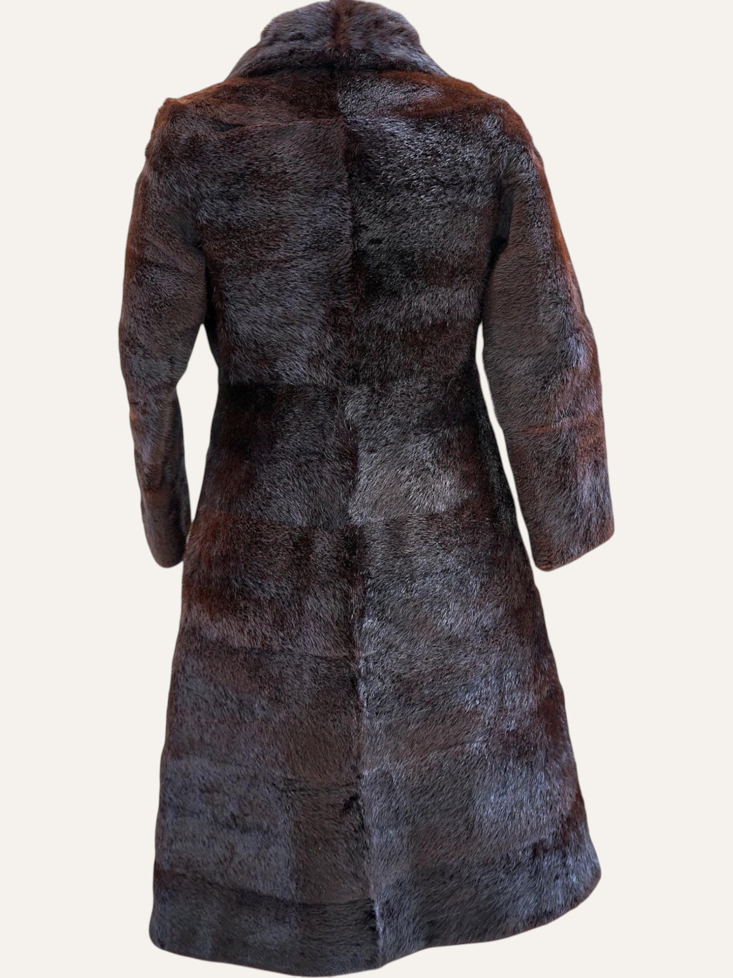 Monogrammed Real Fur Princess Coat in Espresso