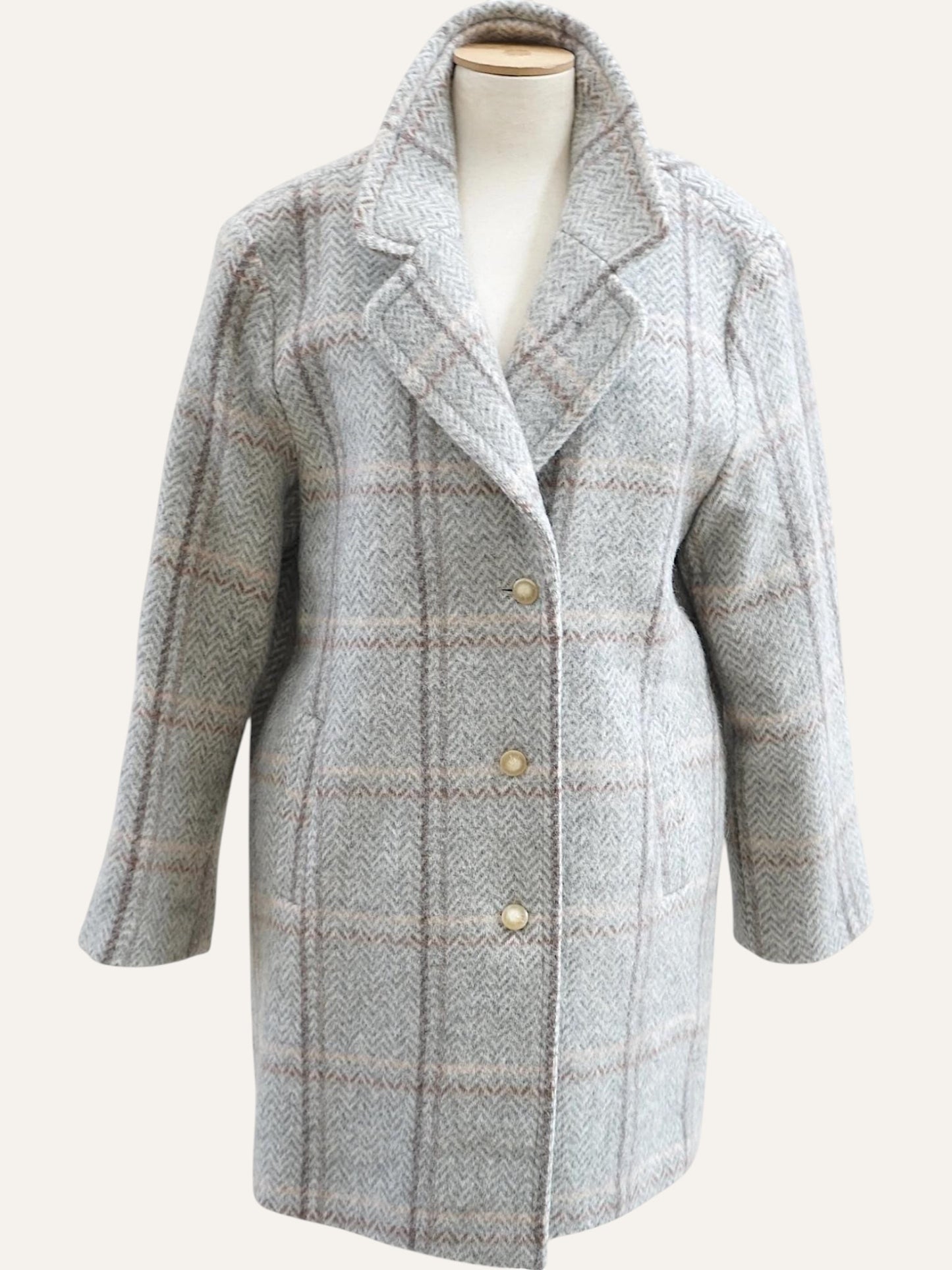Plaid Wool Peacoat