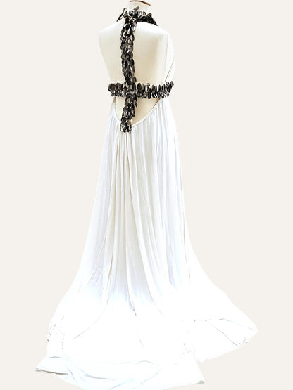 Grecian Draped Maxi Dress