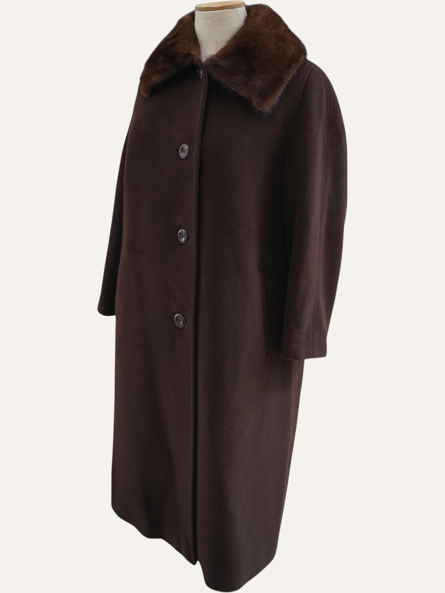 Dark Chocolate Pure Wool Long Coat