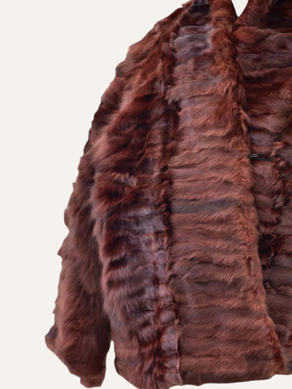 Genuine Real Fur Collar Short Jacket