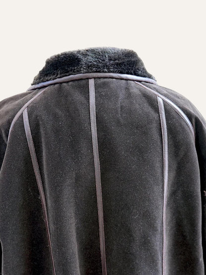 Velvet Faux Shearling Coat