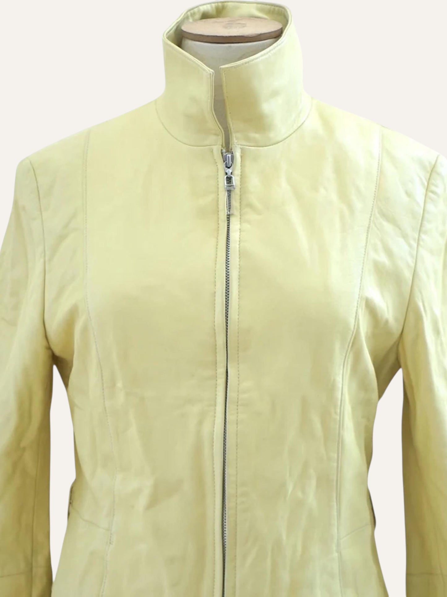 Saffron Leather Biker Jacket