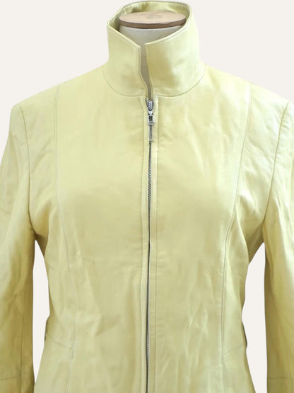 Saffron Leather Biker Jacket