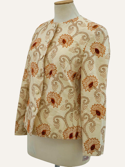Elégance Paris Silk Embroidered Floral Jacket