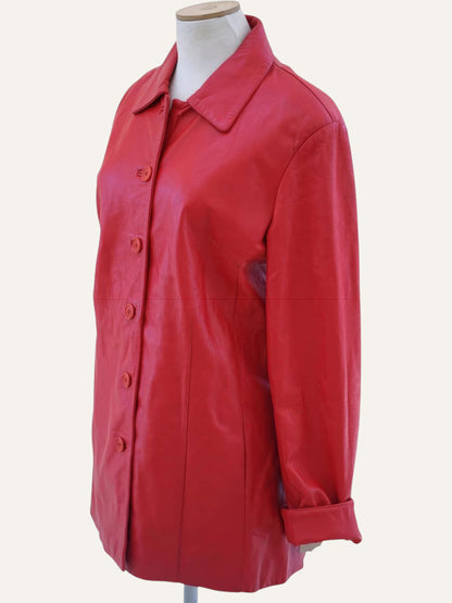 Leonardo Da Vinci Red Leather Coat
