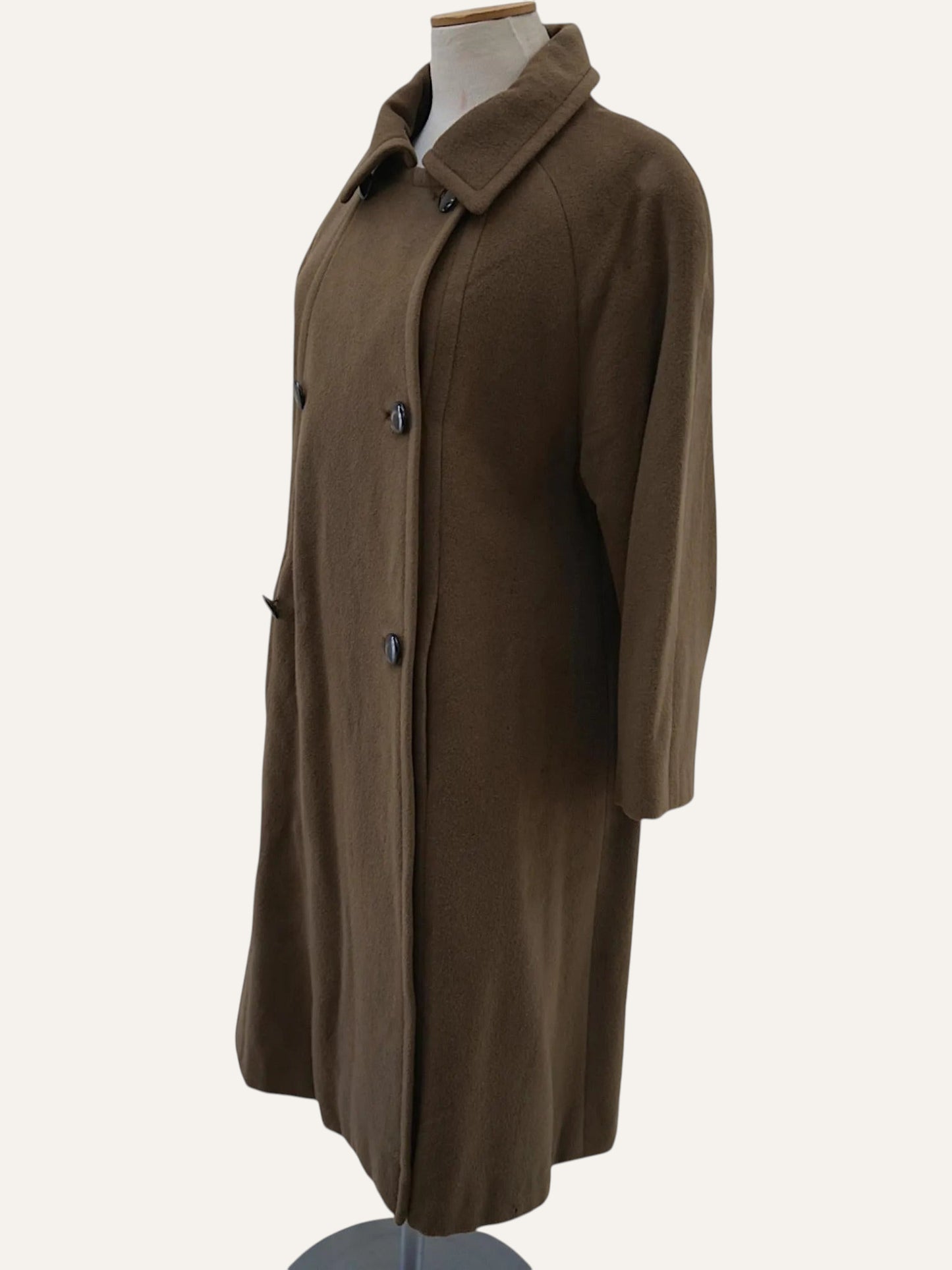 Wool Double-Breasted Raglan Coat
