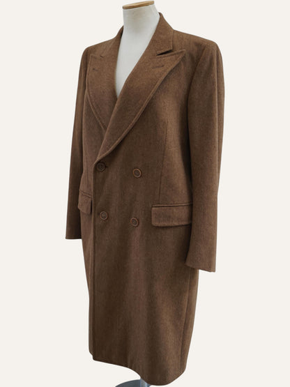 Avrelia Biella Cashmere & Wool Peak-Lapel Coat
