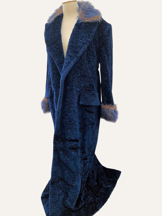 Tailor-Made Blue Electric Swakara Fur Coat