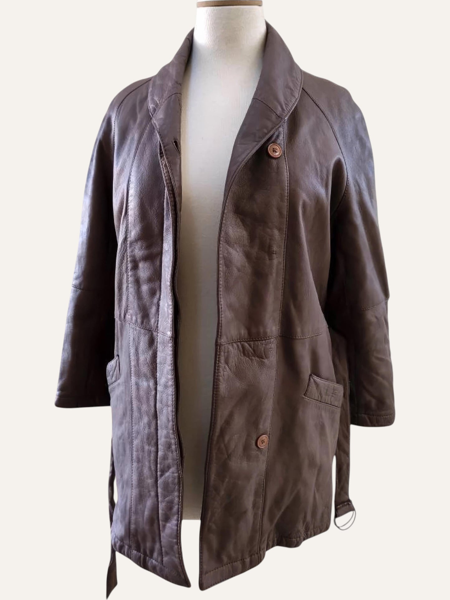 Y2K Wrap Leather Coat