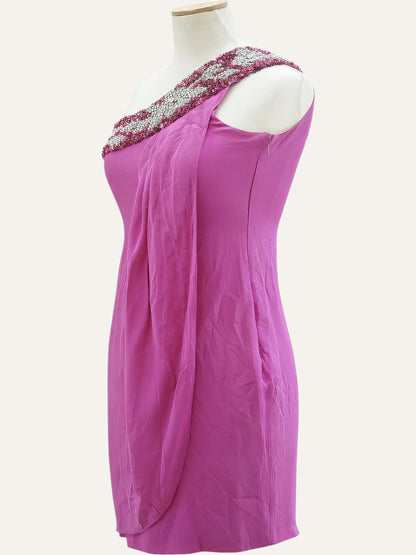 Pure Silk One-Shoulder Dress
