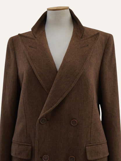 Avrelia Biella Cashmere & Wool Peak-Lapel Coat