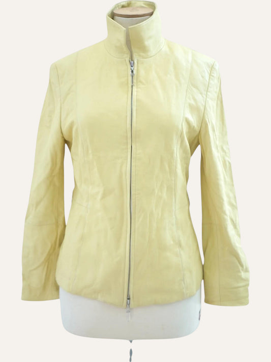 Saffron Leather Biker Jacket