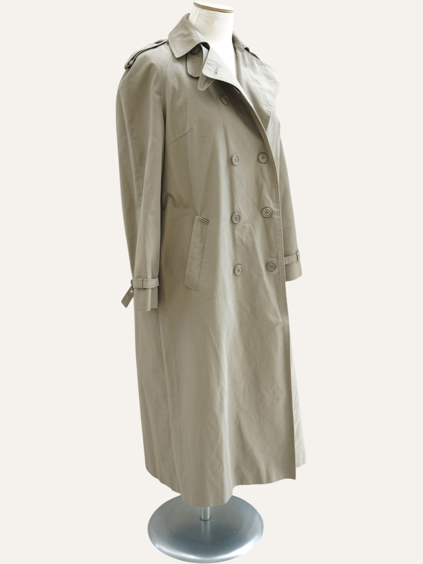 Golden Gate Double-Breasted Khaki Maxi Trench