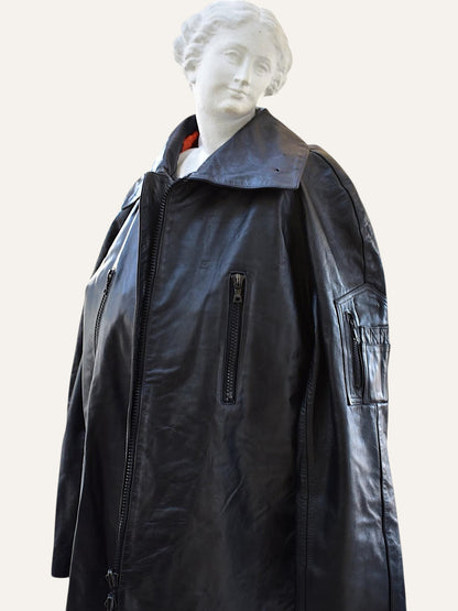 Polizia di Stato Leather Oversized Coat