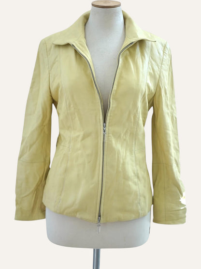 Saffron Leather Biker Jacket
