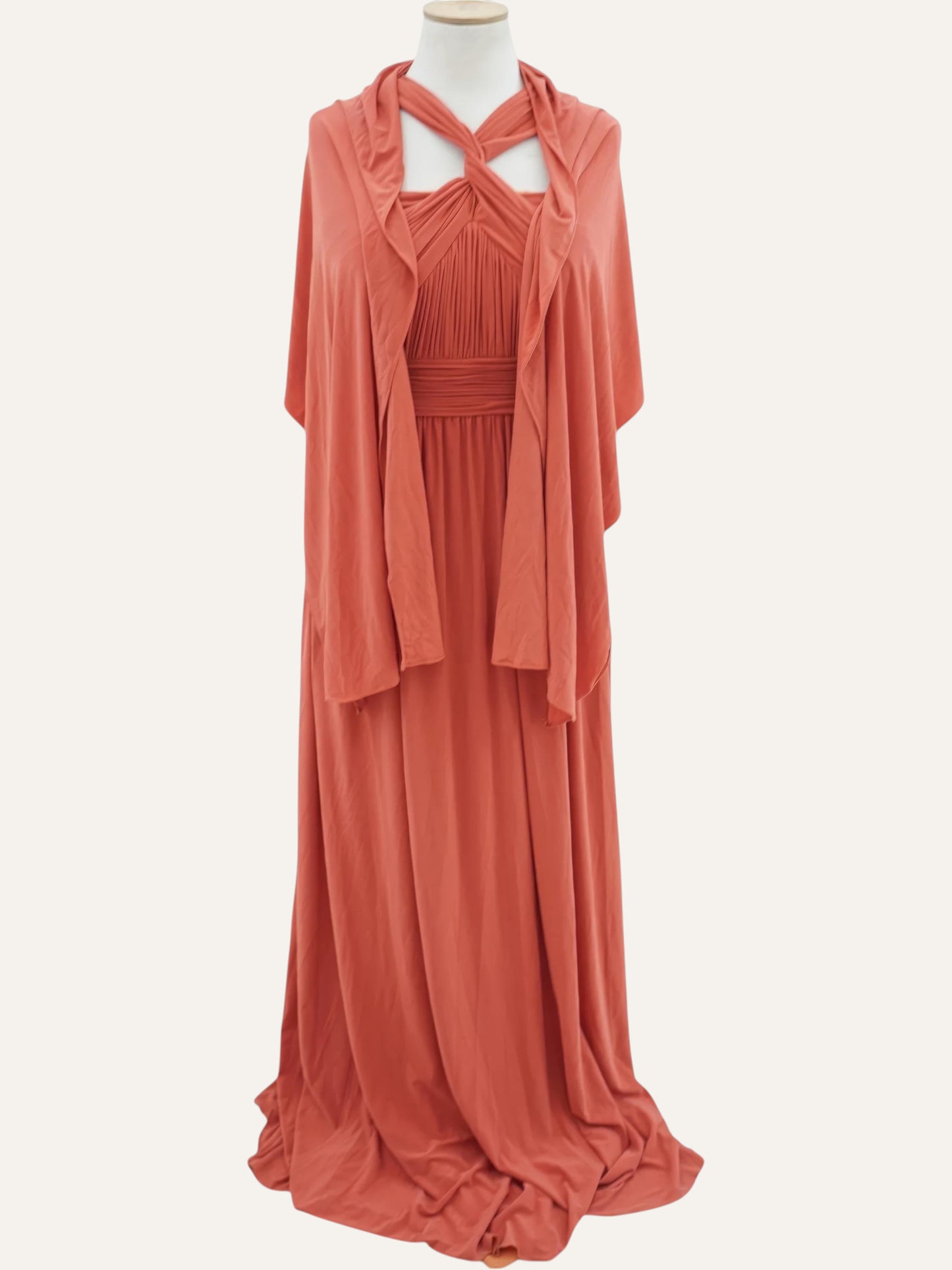 Tangerine Open Back Jersey Dress