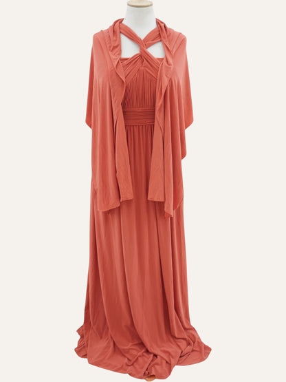 Tangerine Open Back Jersey Dress