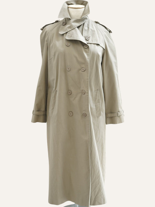 Golden Gate Double-Breasted Khaki Maxi Trench