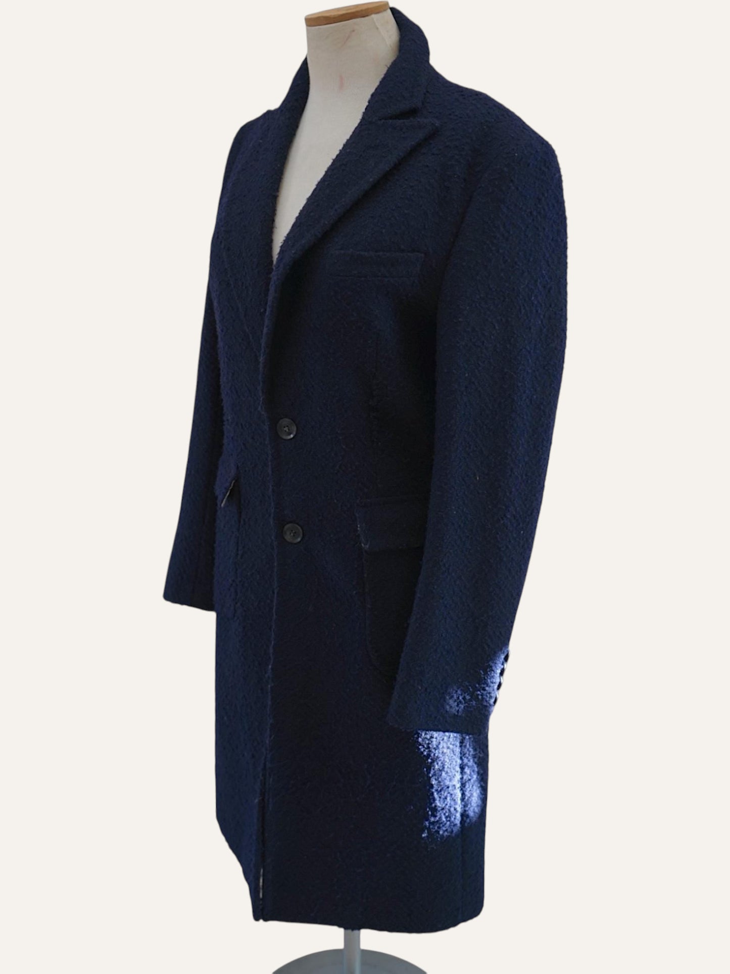 Gianni Feraud Bouclé Midnight Wool Coat