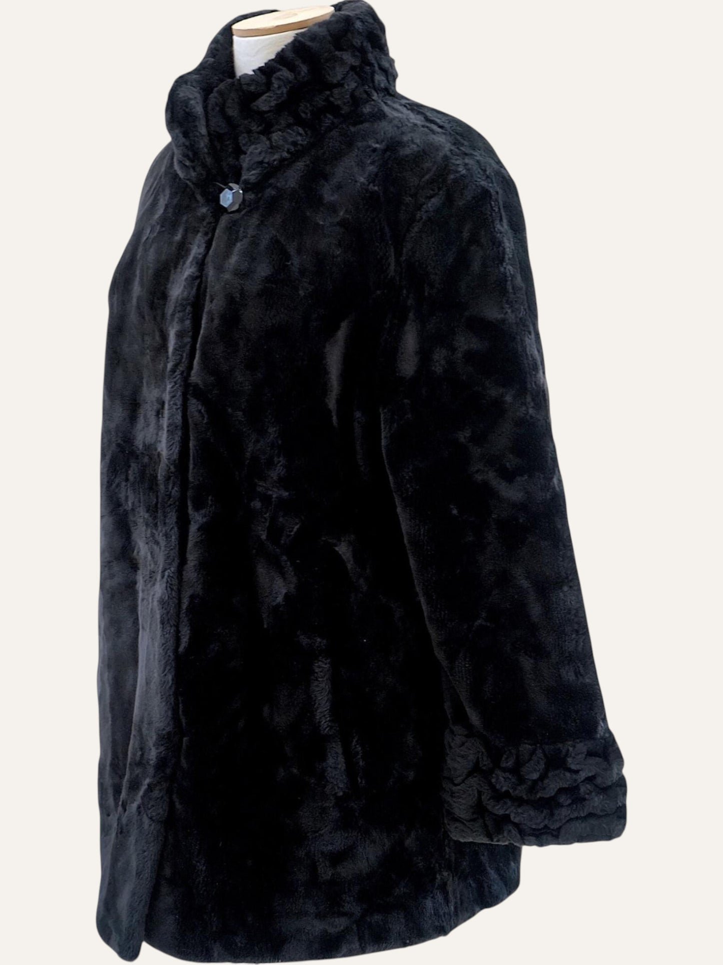 Black Teddy Faux Fur Coat