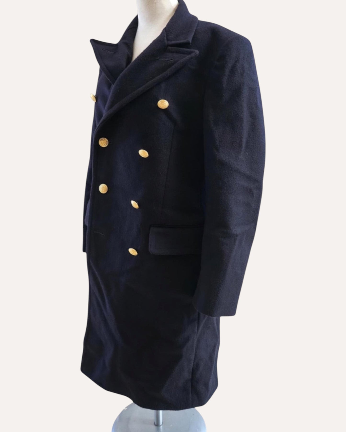 Marina Militare La Spezia Wool Gold-Buttons Coat