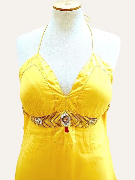 Guy Laroche Studio Soleil Silk Halter Dress