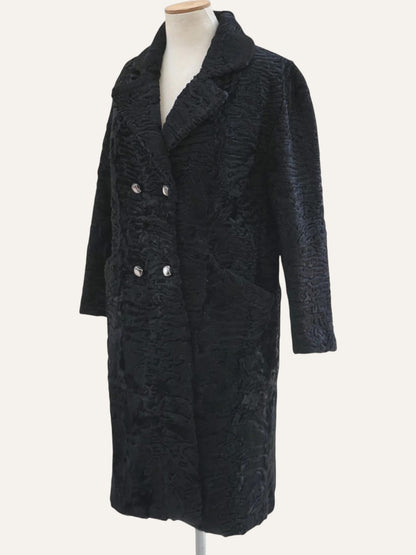 Swakara Fur Double Breasted Coat