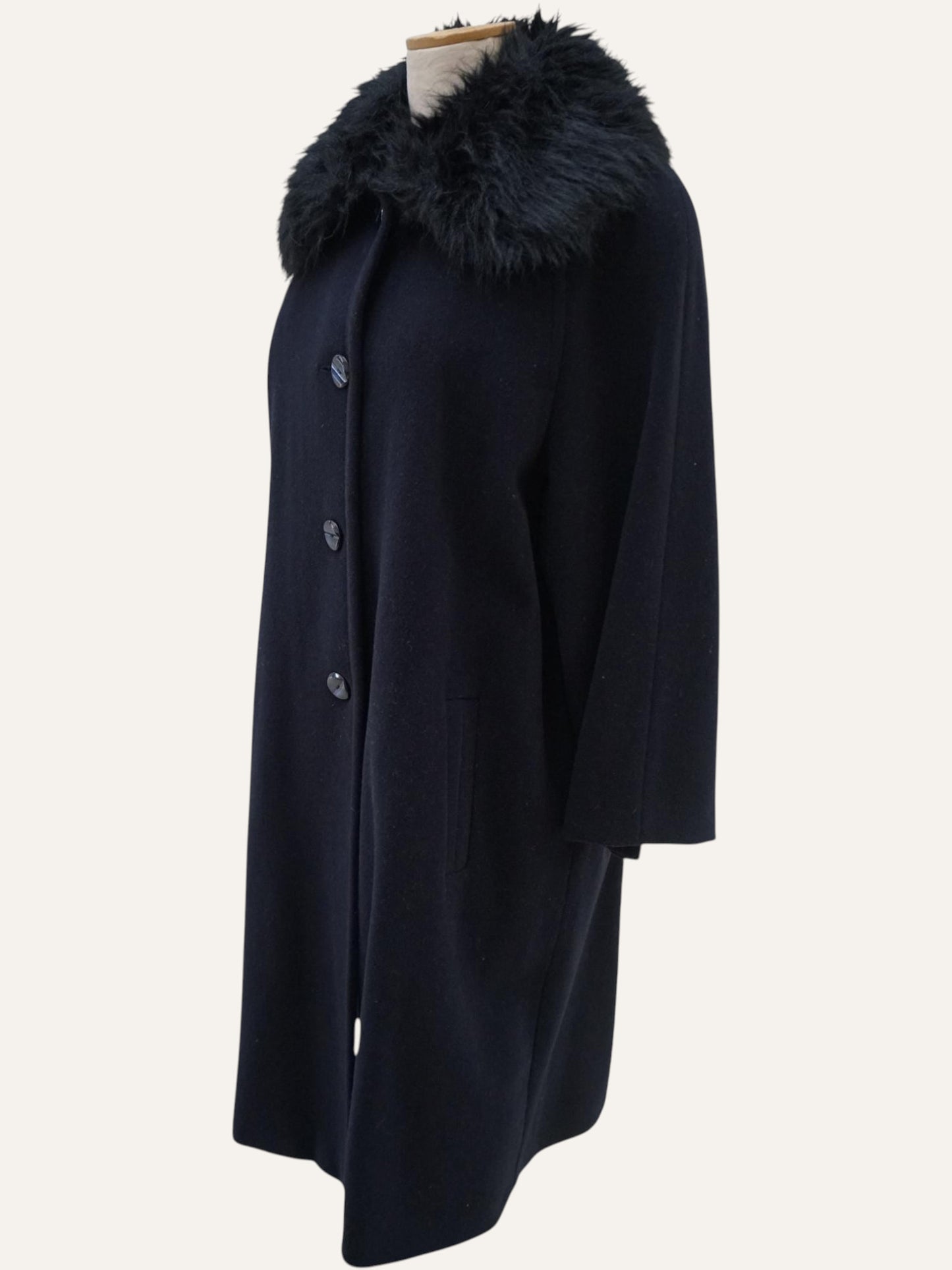 Alba Fornari Virgin Wool & Fur-Collar Coat
