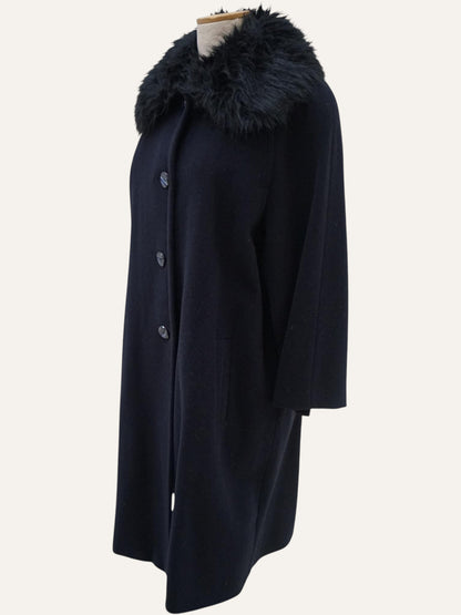 Alba Fornari Virgin Wool & Fur-Collar Coat