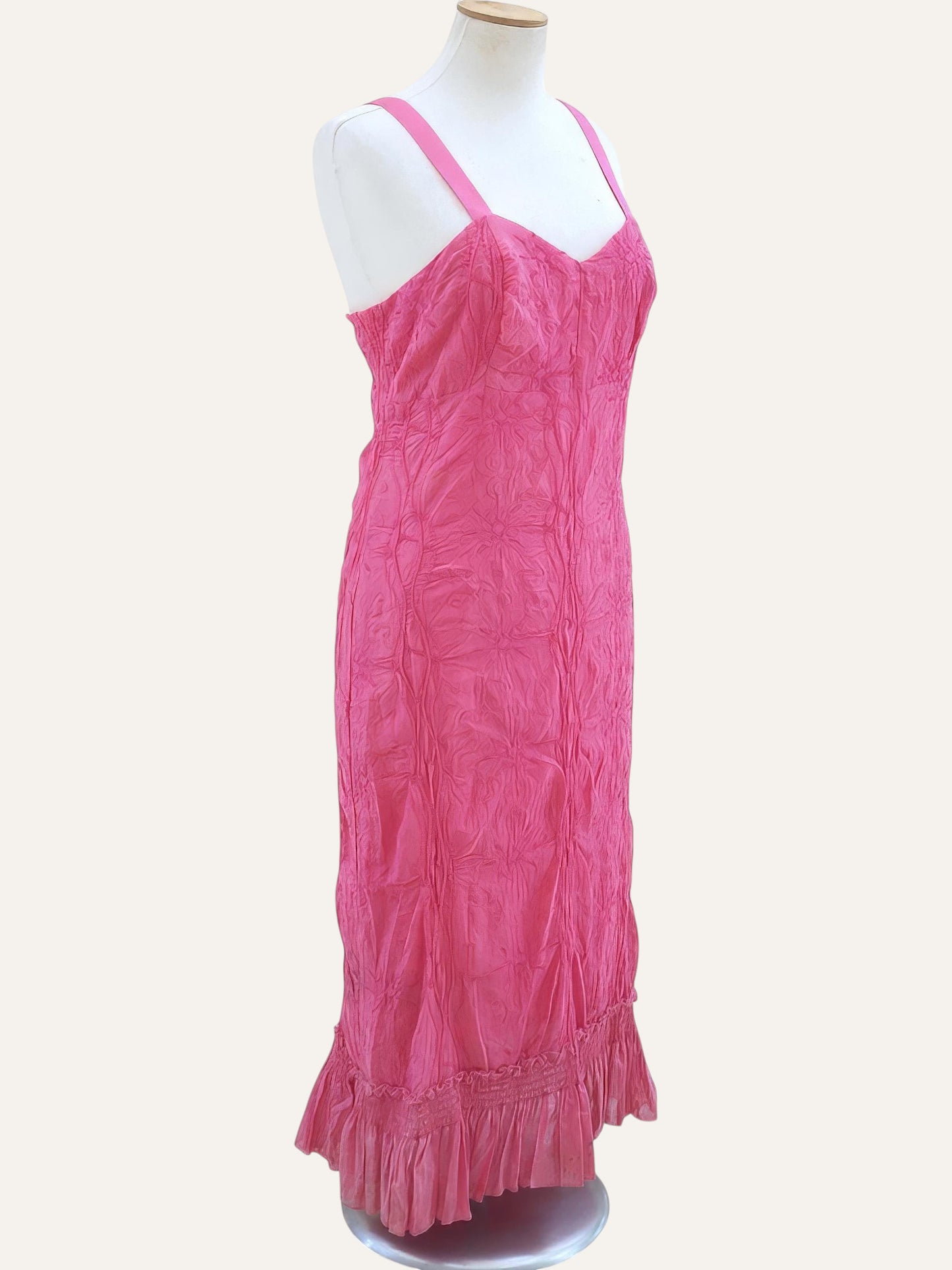 Crinkle Cotton Bustier Midi Dress