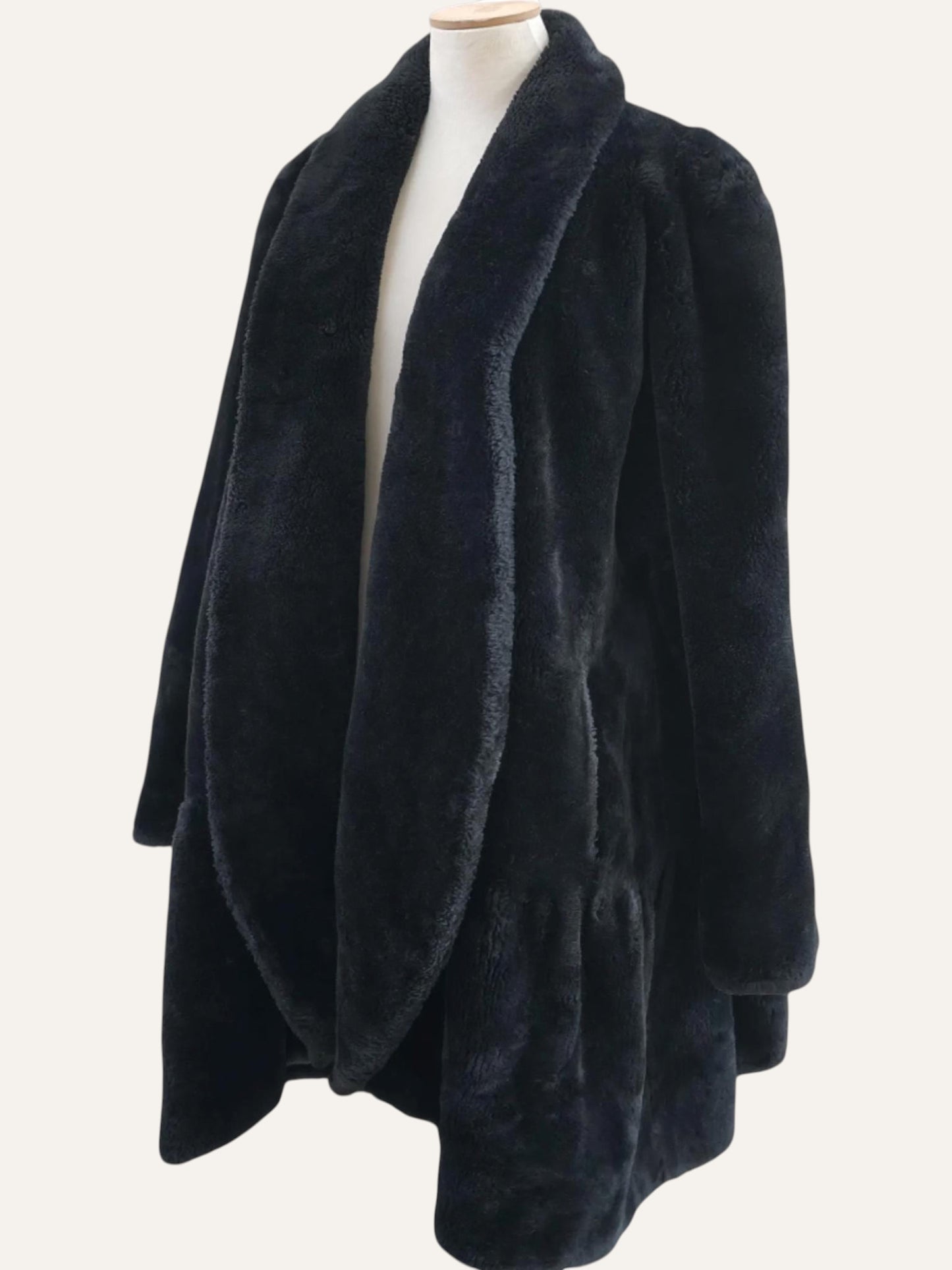 Black Faux Fur Coat