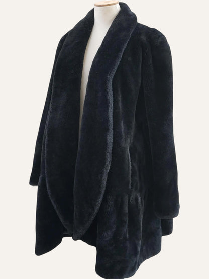 Black Faux Fur Coat