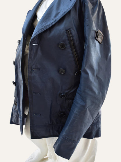DKNY Jeans Textured Leather-Look Trench Jacket