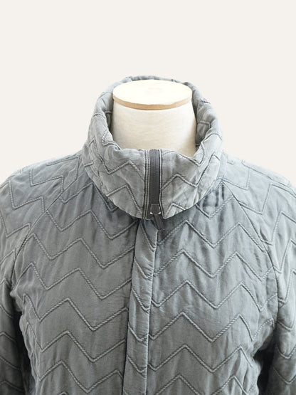 Armani Collezioni Chevron-Quilted A-Line Coat