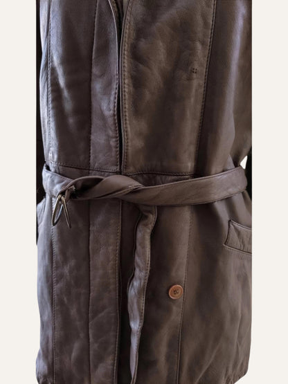 Y2K Wrap Leather Coat