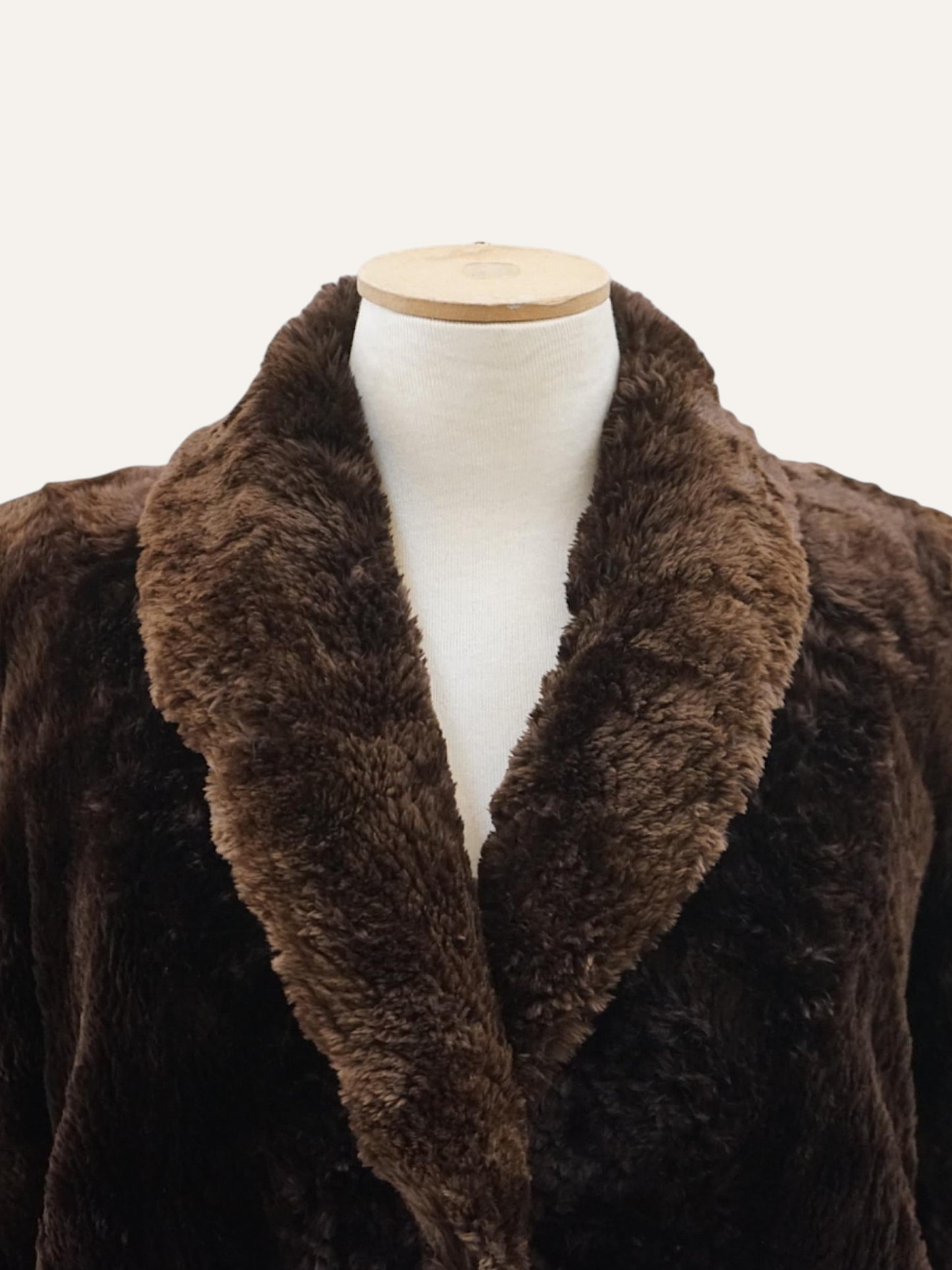 Nino Zollo Sheared Fur Maxi Coat in Dark Chocolate