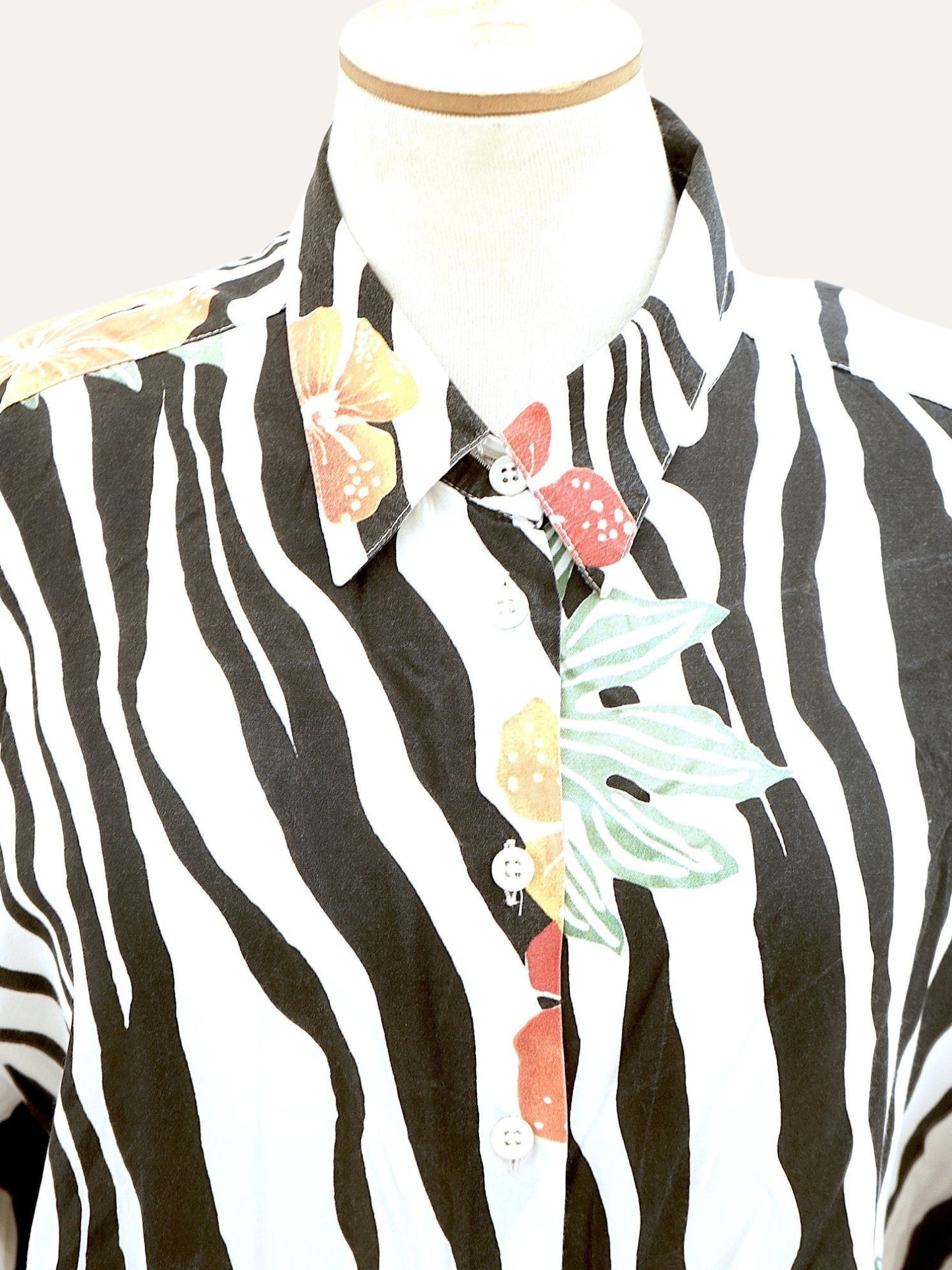 Zebra & Floral Print Shirt