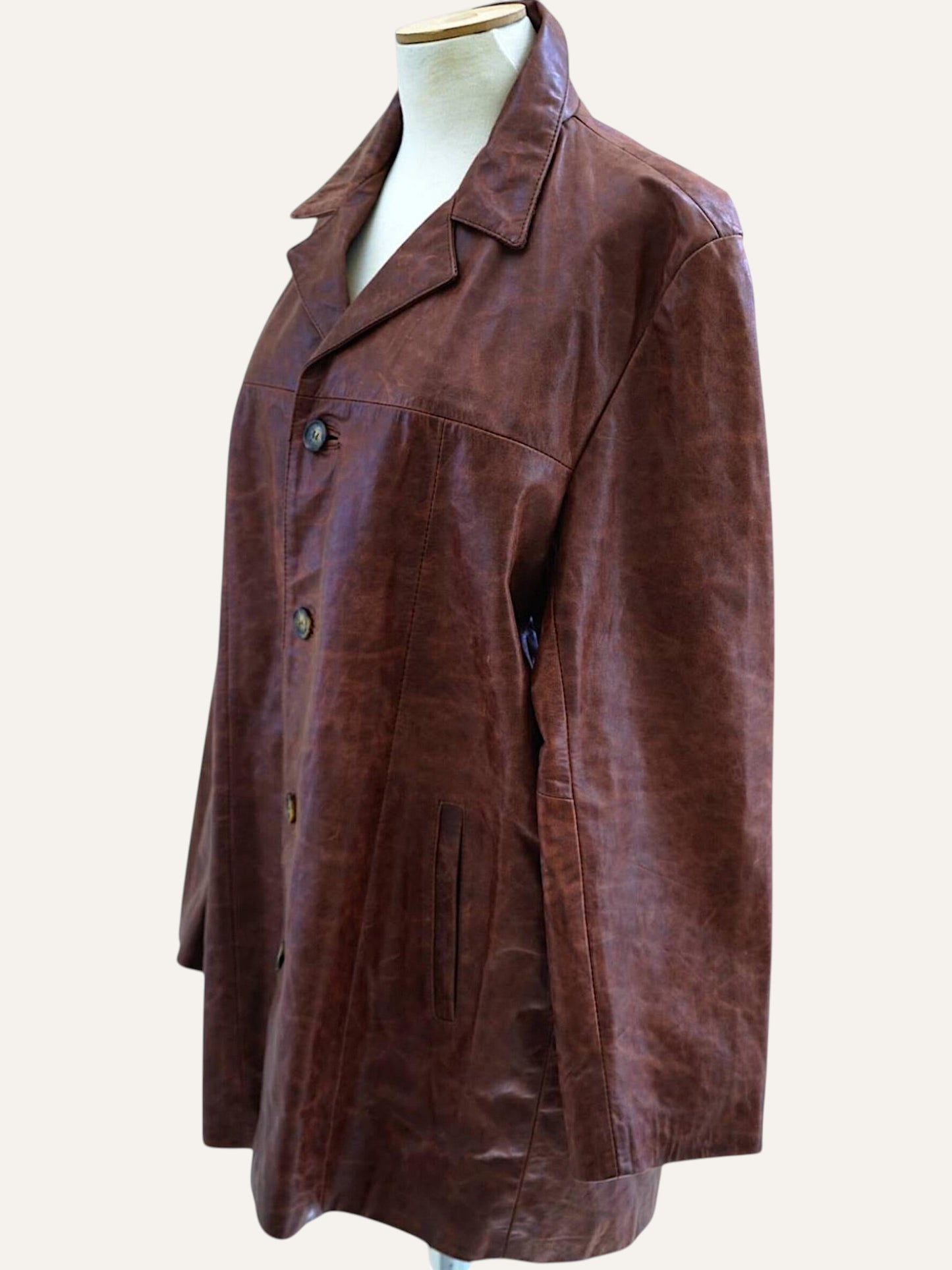 Mitici Anni Oxblood Distressed Leather Jacket