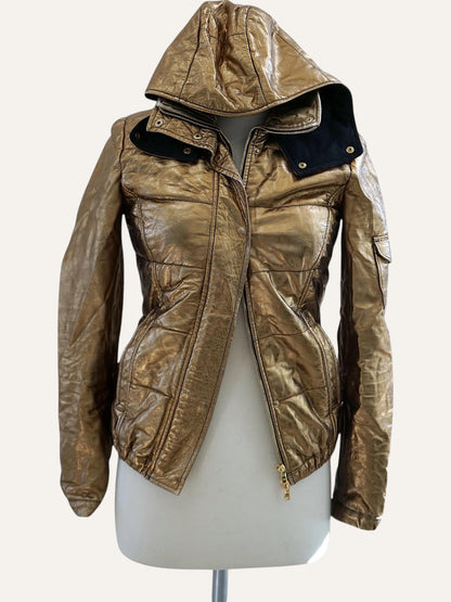 Giorgio Brato Gold Leather Bomber