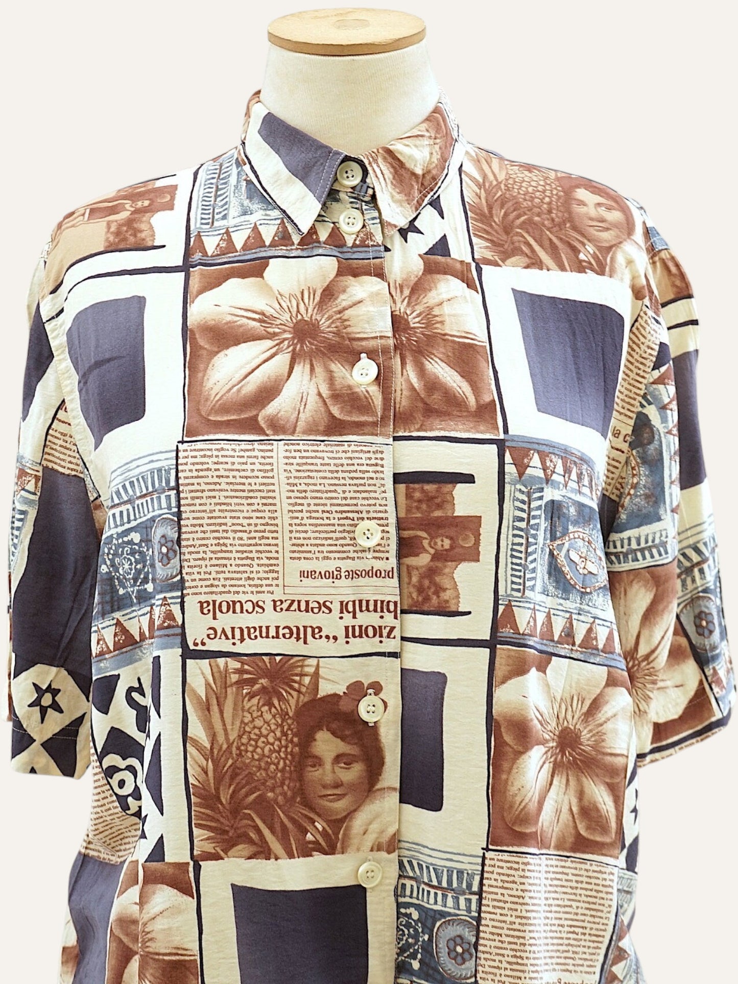 Collage Print Short Sleeve Shirt